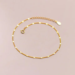 Fashion Simple Silver Piece Link Chain Anklet Jewelry