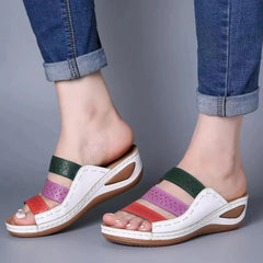 Women Slide Stitching Female Flat Sandals Open Toe Beach Style