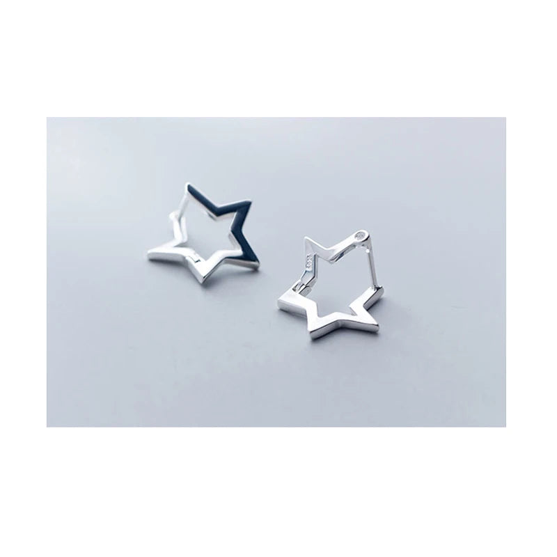 Small Hoop Earrings For Women Jewelry Silver Star