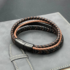 Fashion Charm Brown Men Bracelet Multilayer Jewelry