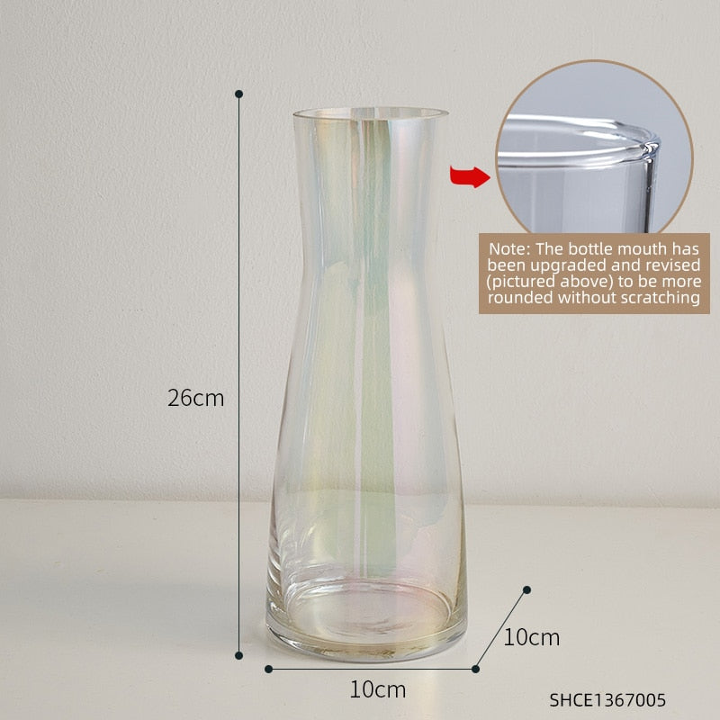 Modern Home Decoration Color Glass Vases Transparent Flower