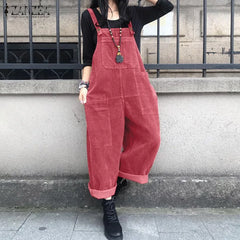 Corduroy Overalls Women's Jumpsuits Casual Harem Pants