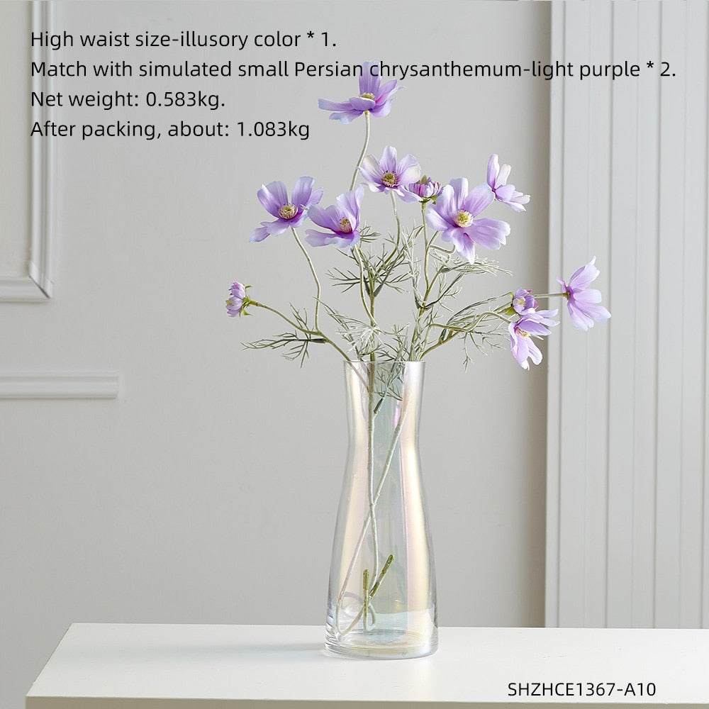 Modern Home Decoration Color Glass Vases Transparent Flower