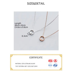 Silver Chain Necklace For Women Two Layer Circle Fashion Minimalist