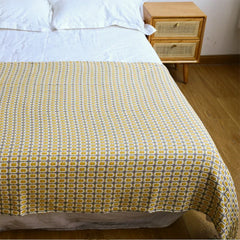 Textile City Nordic Simplicity Knitted Checkered Throw Blanket