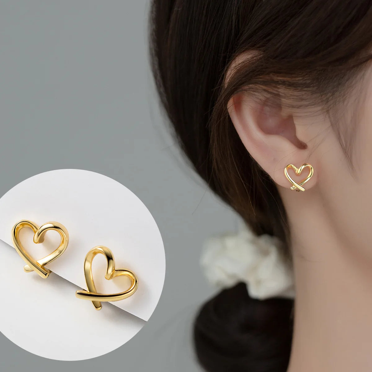 Heart-Shaped Style Clip On Earrings Ear Clips