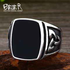 Men's Retro Pattern Stainless Steel Gothic Style Fashion Ring