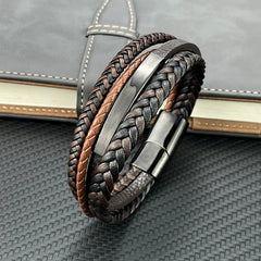 Fashion Charm Brown Men Bracelet Multilayer Jewelry