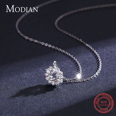 Lucky Snowflake Pendant Necklace for Women Fine Jewelry