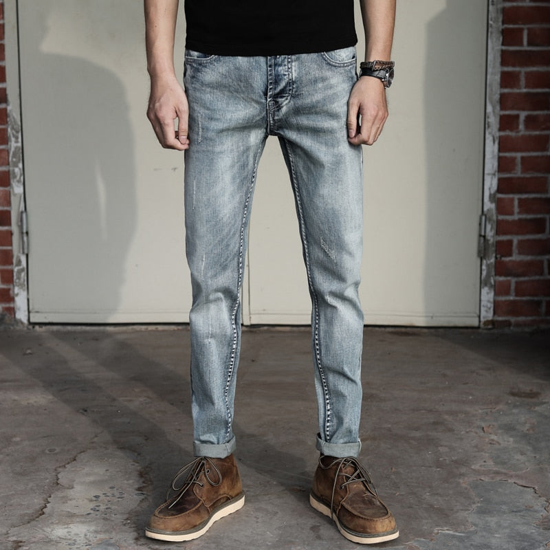Men's Vintage Jeans Fashion Stretch Cotton Stretch Denim Pants