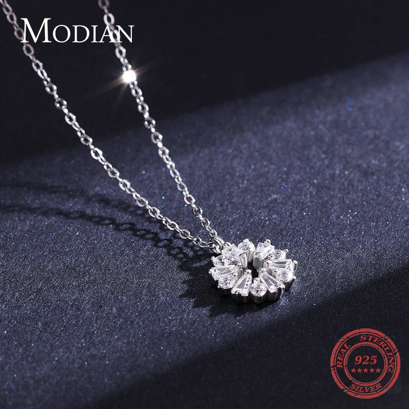 Lucky Snowflake Pendant Necklace for Women Fine Jewelry