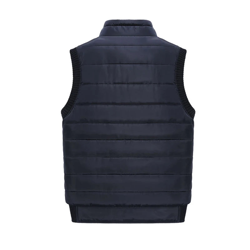 Mens Jacket Sleeveless Vest Male Fleece Warm Vest Coats