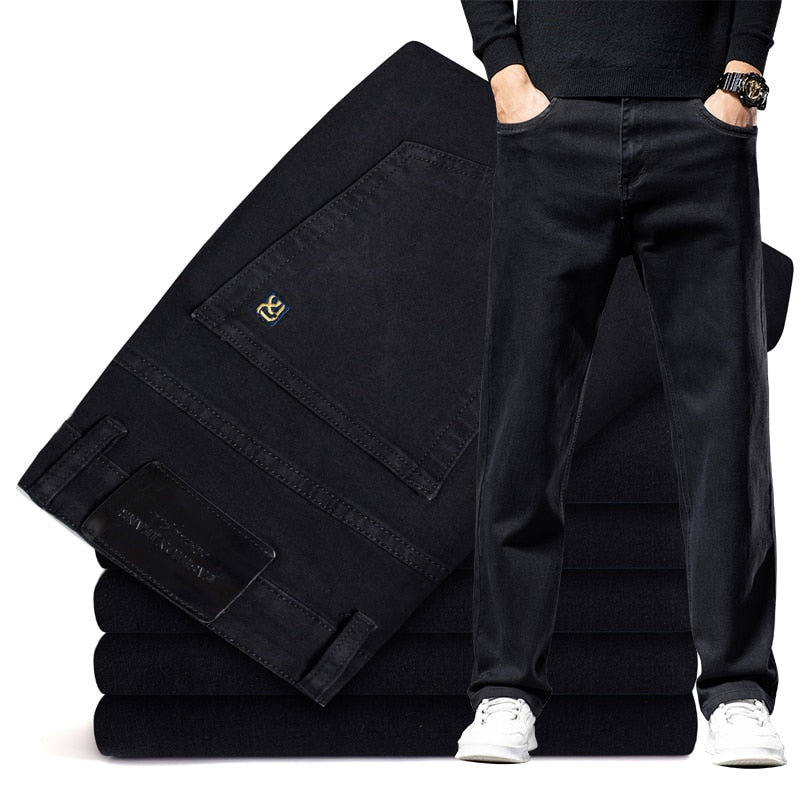 Straight-leg Brand Jeans Classic Style Business Casual