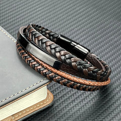 Fashion Charm Brown Men Bracelet Multilayer Jewelry