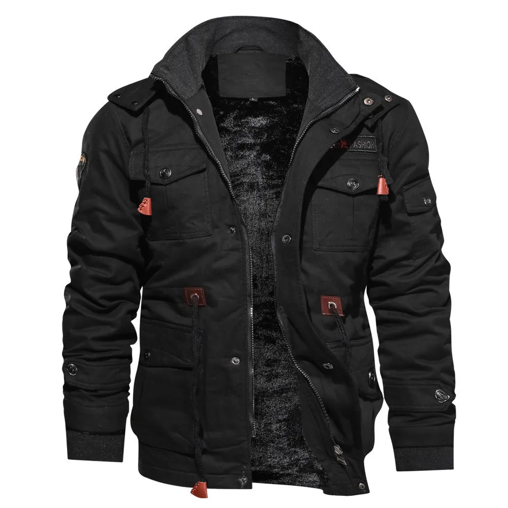 Winter Fleece Jacket Men Casual Thick Coat Outwear