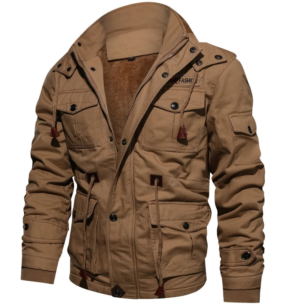 Winter Fleece Jacket Men Casual Thick Coat Outwear