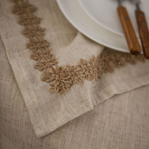 Linen blend Tablecloth Rectangle Tassel Table  Decoration