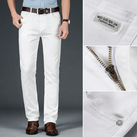 Fashion Casual Classic Style Business Straight Fit Soft Trousers