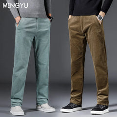 Elastic Fashion Thick Corduroy Pants Men Business Midlife Pants Jogger