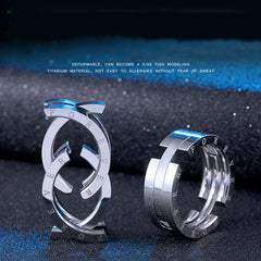 Stainless Steel Uniquely Designed Adjustable Engraving Men's Ring