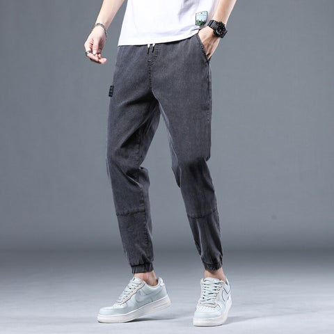 Colors Streetwear Men Jeans Denim Cargo Pants Elastic waist