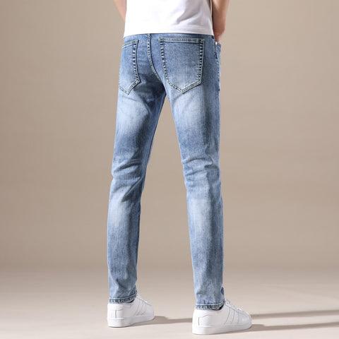 Clothing Jeans Men Stretch Denim Fashion Retro Pocket