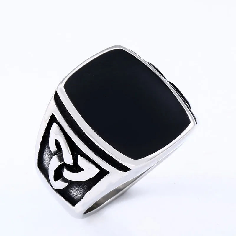 Men's Retro Pattern Stainless Steel Gothic Style Fashion Ring