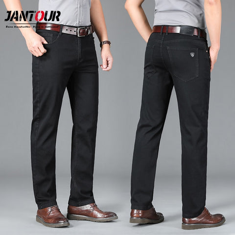 Classic Advanced Stretch Black Jeans Style Business Fashion