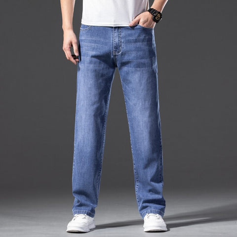 Thin Cotton Men's Jeans Denim Straight Pants