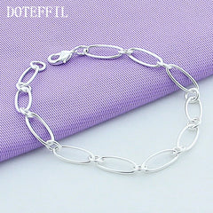 Silver Simple Chain Bracelet For Charm Fashion Jewelry