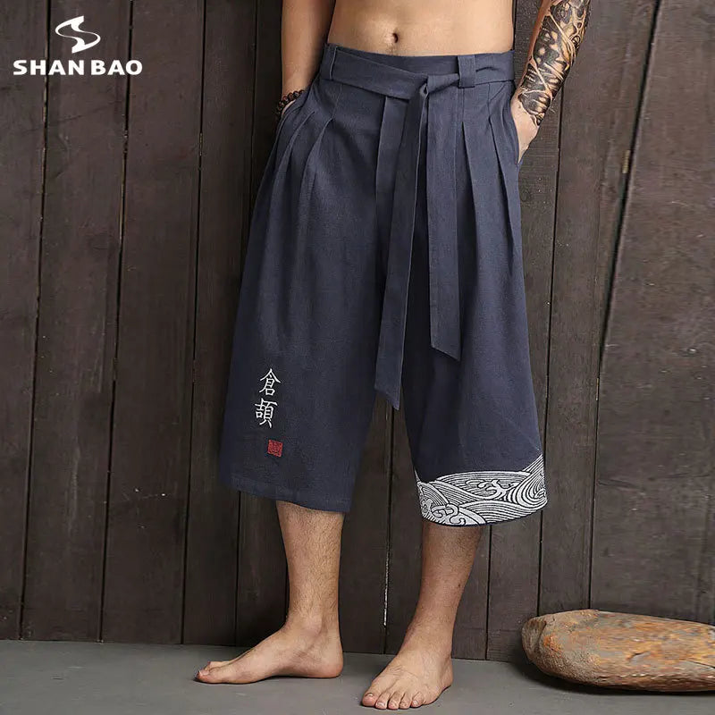 Chinese style embroidery cotton fashion loose harem pants