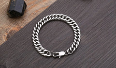 7mm/9mm wide 316L stainless steel knitting chain bracelet