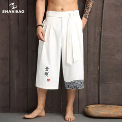 Chinese style embroidery cotton fashion loose harem pants