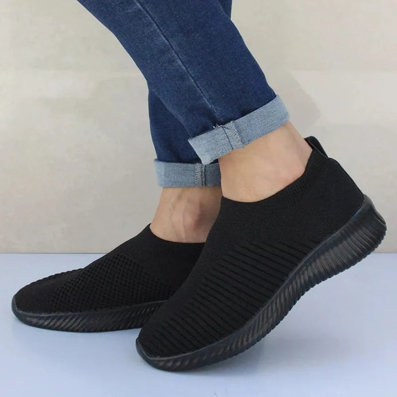 Women Knitting Sock Sneakers Slip On Flat Shoes