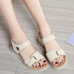 Women Female Ladies Genuine Leather Shoes Sandals Flats