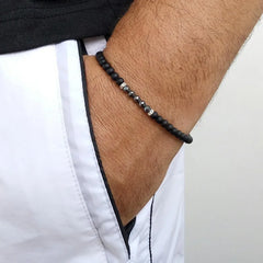 Fashion Men Bracelet Simple Round Stone Beaded Charm