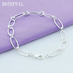 Silver Simple Chain Bracelet For Charm Fashion Jewelry