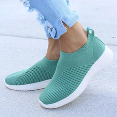 Women Knitting Sock Sneakers Slip On Flat Shoes