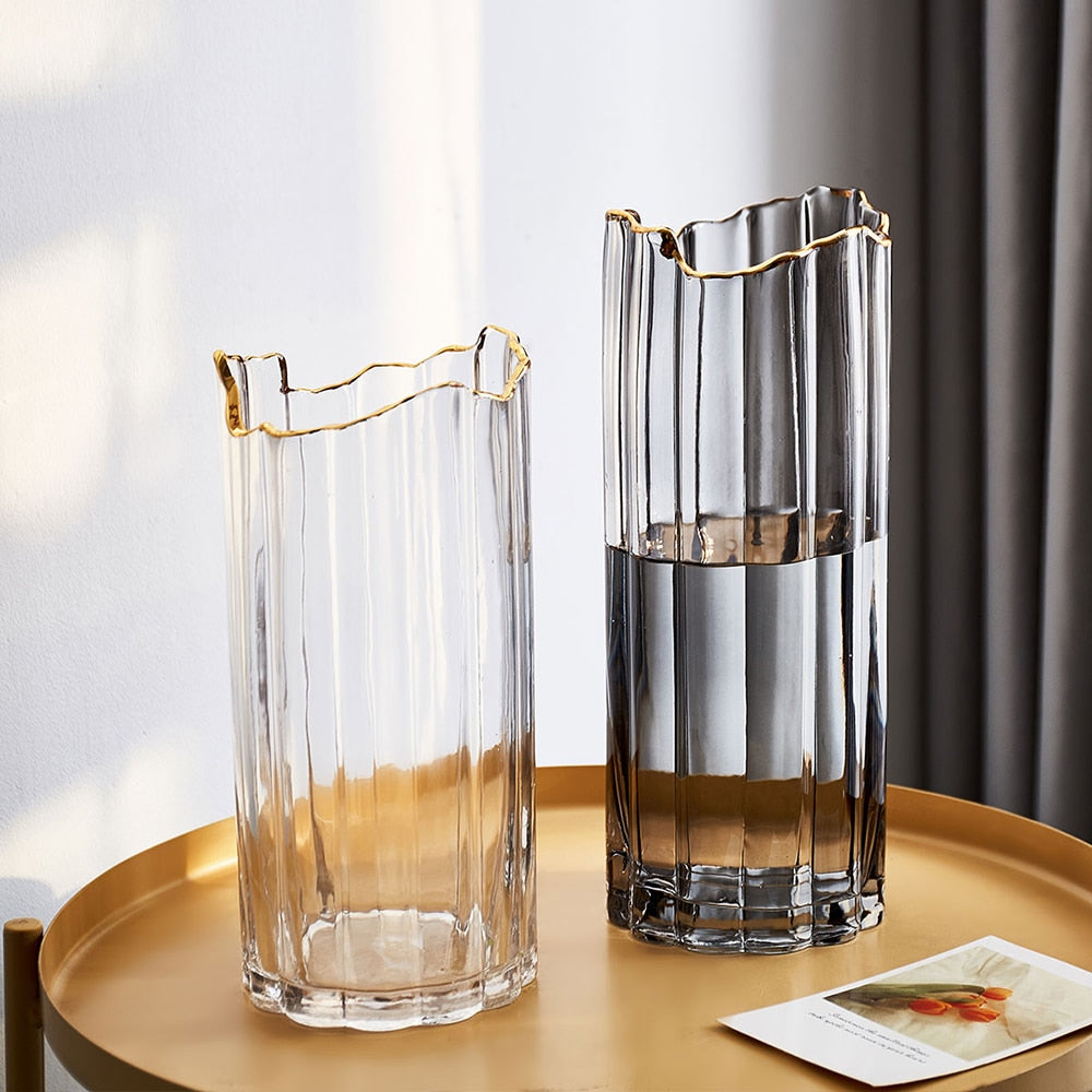 Transparent Irregular Glass Vase Decorative Vase Modern Home