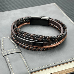 Fashion Charm Brown Men Bracelet Multilayer Jewelry