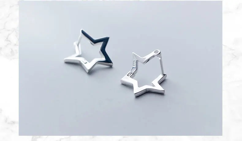 Small Hoop Earrings For Women Jewelry Silver Star