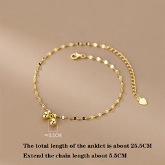 Minimalist Fashion Double Bell Anklet for Women Chain Jewelry Accessories