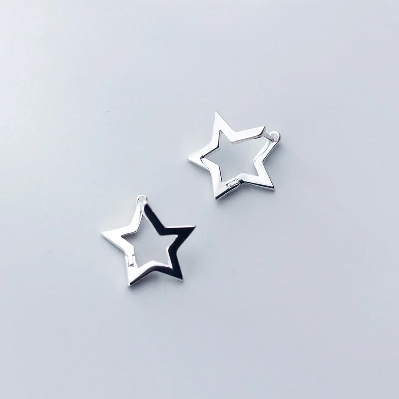 Small Hoop Earrings For Women Jewelry Silver Star