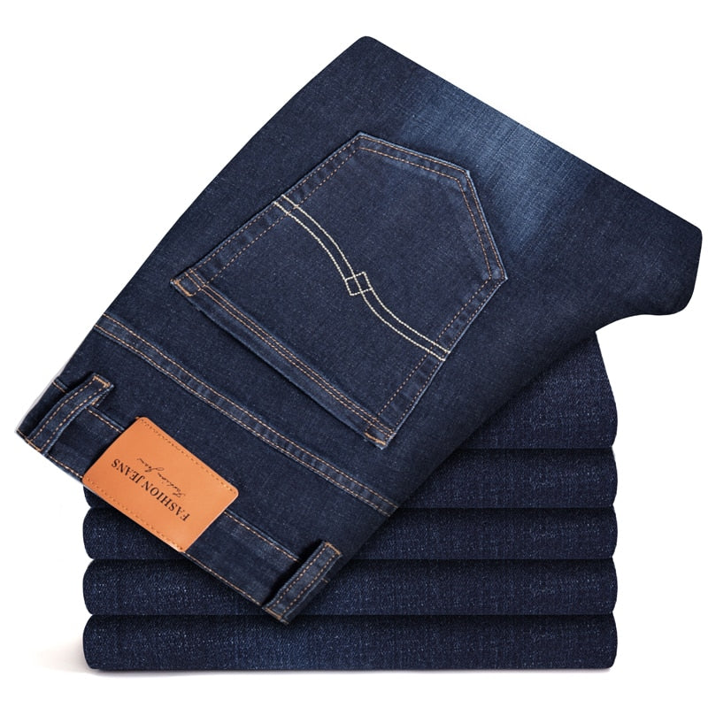 Straight-leg Brand Jeans Classic Style Business Casual