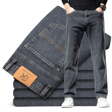 Straight-leg Brand Jeans Classic Style Business Casual