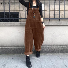 Corduroy Overalls Women's Jumpsuits Casual Harem Pants