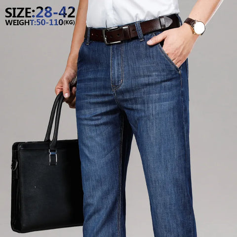 Men's Jeans Classic Brand Business Loose Straight Denim