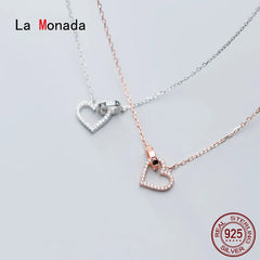 Women's Necklace Silver Chains Woman On Neck Heart Hollow Pendant