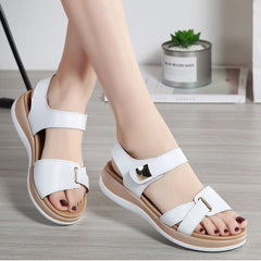 Women Female Ladies Genuine Leather Shoes Sandals Flats