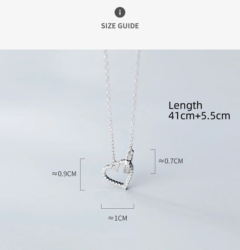 Women's Necklace Silver Chains Woman On Neck Heart Hollow Pendant